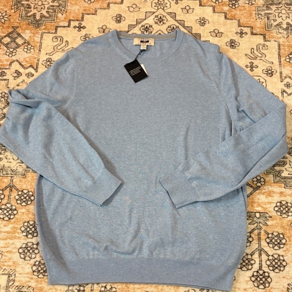 NWT MEN’S WEARHOUSE X JOSEPH ABOUND XL Pima Cotton blue lightweight sweater
